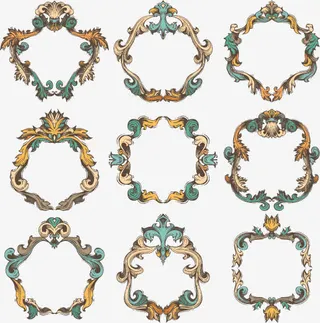复古异形花边边框矢量素材免抠