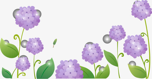 紫色花卉免抠