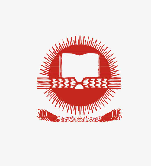 复古怀旧红色旗帜边框png免抠