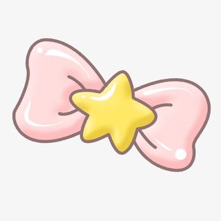 卡通粉红色星星蝴蝶结免抠