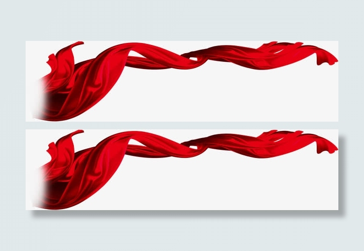红色丝绸带子飘带免抠