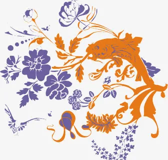 花中的鱼免抠 花中的鱼免抠