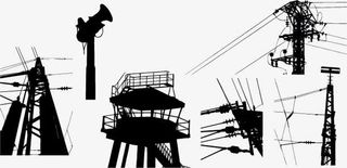 矢量电力设施剪影，高压线免抠