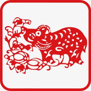 矢量生肖剪影牛免抠