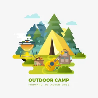 矢量露营素材免抠