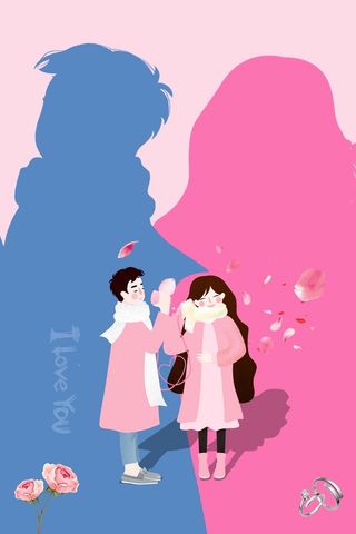 情人节粉色卡通清新可爱背景高清