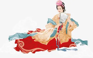 手绘嫦娥图片免抠