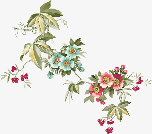 中秋节手绘国花牡丹免抠