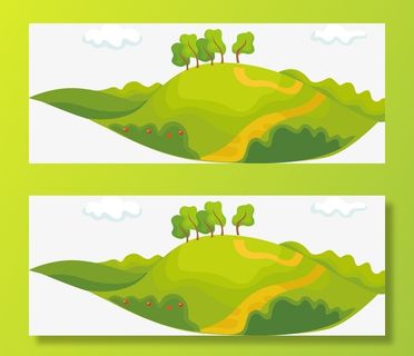 矢量图绿色的小山坡免抠
