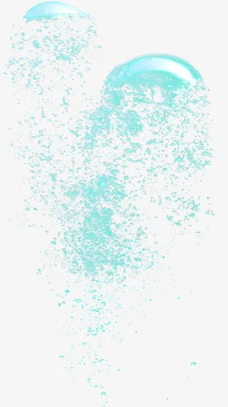 创意合成飞溅的蓝色水花效果免抠