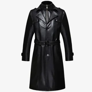 男士皮风衣免抠