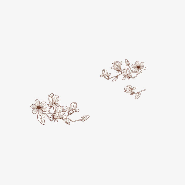 桃花深色线性免抠