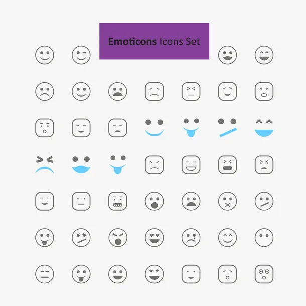 矢量EMOJI多种简洁线条表情包免抠