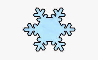 手绘冬日圣诞节蓝色雪花免抠