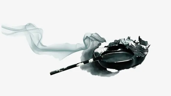 丝带水墨平底锅免抠