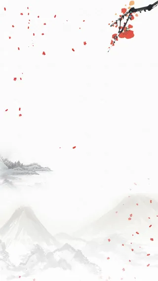 谢师宴古风水墨背景高清