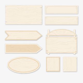 矢量箭头木牌木纹免抠