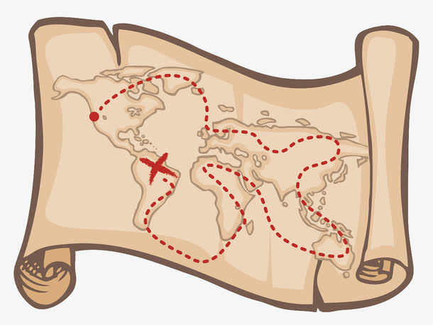 古代寻宝地图免抠