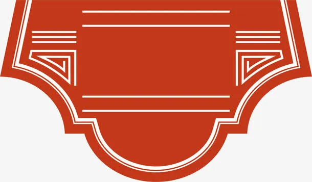 红色线条框架免抠