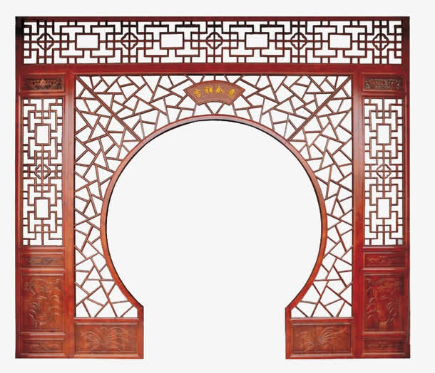 大型中式拱门免抠