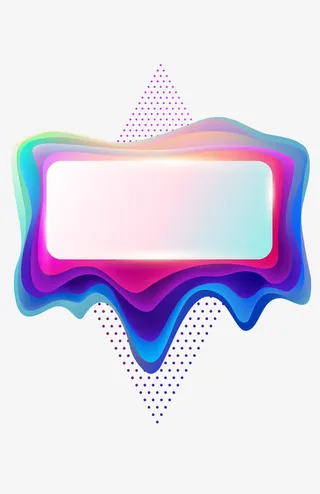 电商炫彩渐变标题框免抠