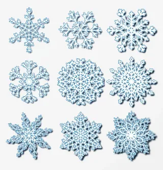 9款精致花纹雪花矢量免抠