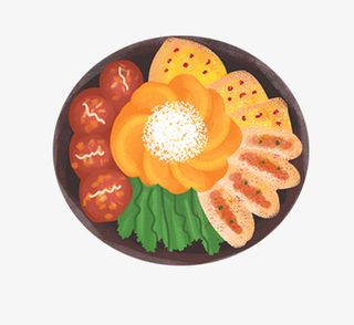 手绘韩式火锅元素免抠