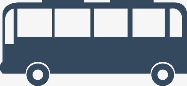 蓝色巴士车免抠