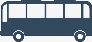 蓝色巴士车免抠