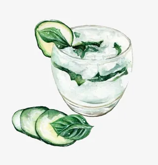 水彩薄荷水免抠