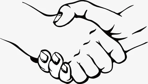 握手免抠手绘/卡通手绘元素