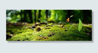 春清新浪漫绿色淘宝海报背景高清