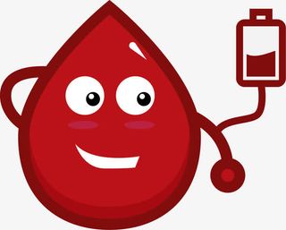 红色微笑献血血滴免抠