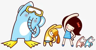 做健身操的动物免抠