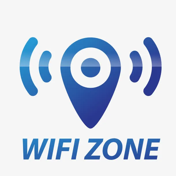 蓝色wifi信号图标免抠