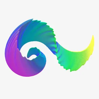 几何抽象波浪曲线图案免抠