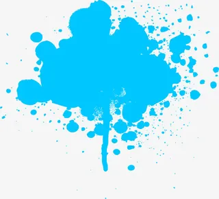 蓝色水墨颜料免抠