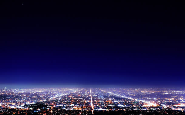 繁华都市城市夜空夜景免抠