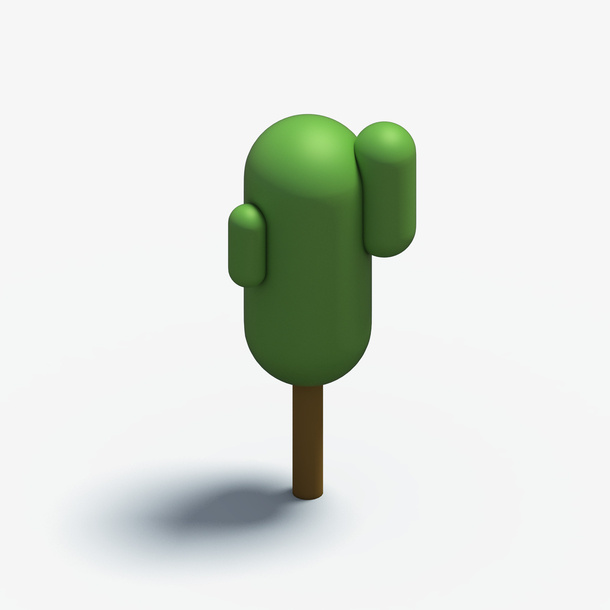 C4D树木植物一棵高树特写免抠