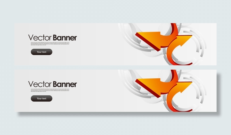 橙色立体箭头科技主题背景banner高清