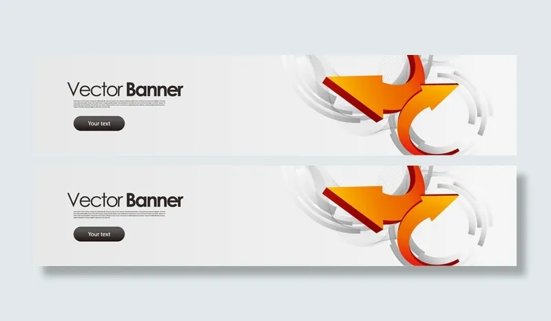 橙色立体箭头科技主题背景banner高清