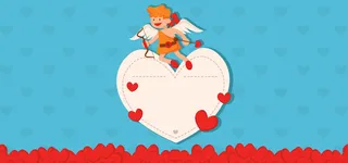 甜蜜情人节纹理蓝色banner背景高清