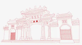 佛山地标建筑线稿图免抠