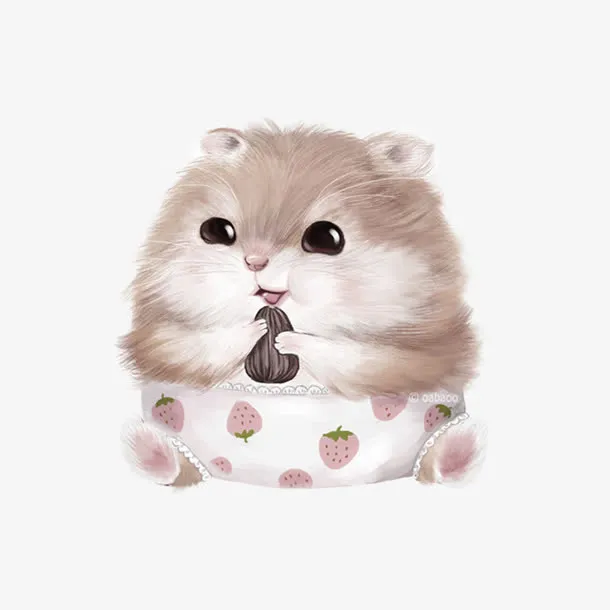 棕色卡通荷兰鼠装饰图案免抠