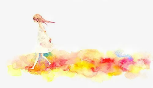 唯美手绘人物插画免抠