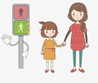 过马路的女孩免抠图免抠