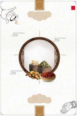 中药养生医疗保健美容海报psd分层背景高清