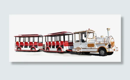 景区电动无轨观光火车免抠