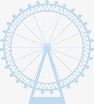 矢量图蓝色的摩天轮免抠