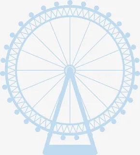 矢量图蓝色的摩天轮免抠 矢量图蓝色的摩天轮免抠